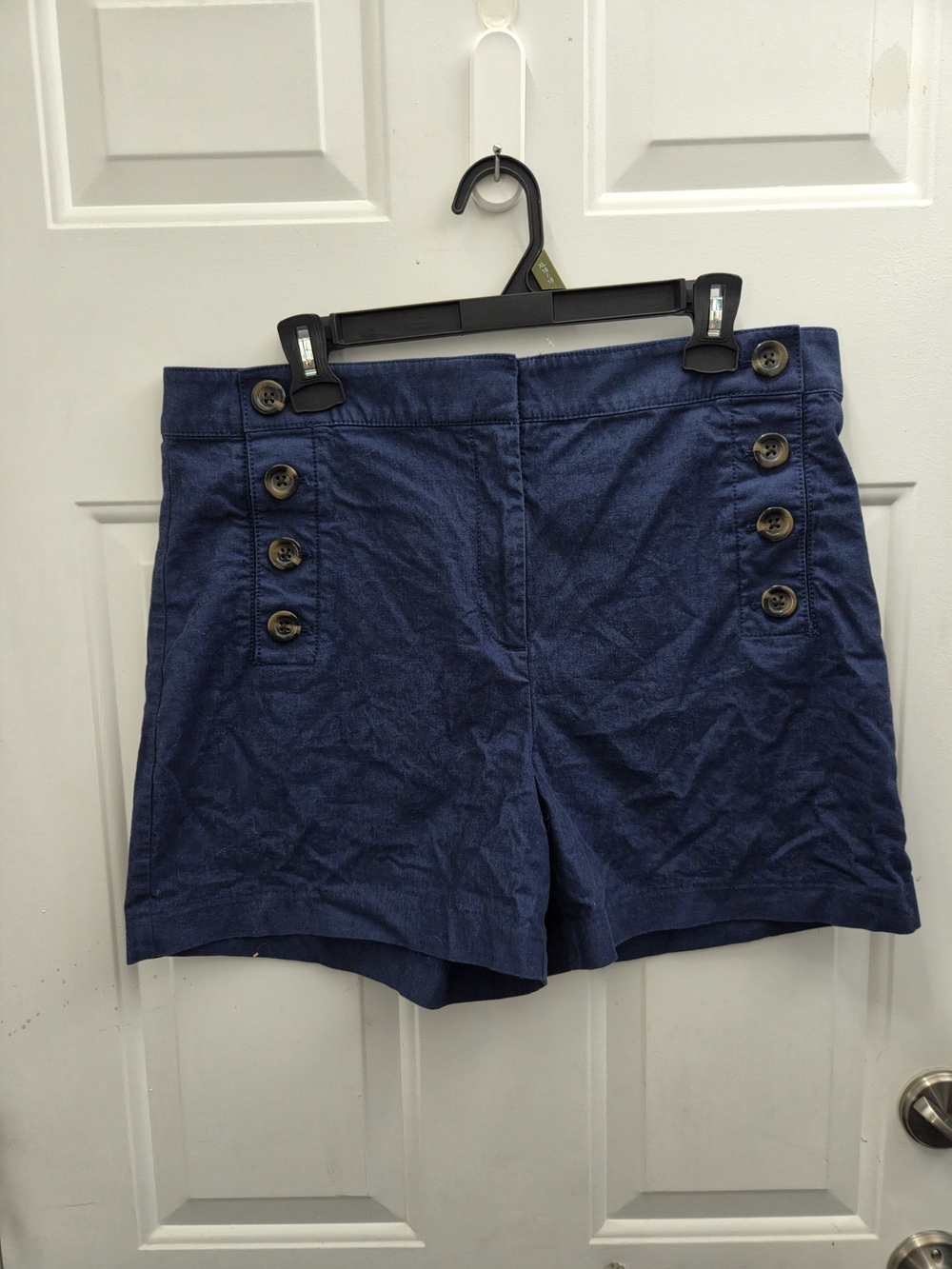 Ann Taylor Navy Side-Button Women’s Bermuda Shorts
